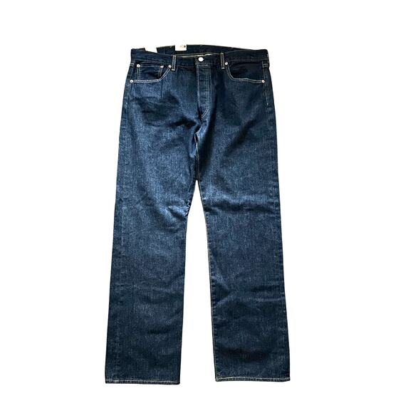 Lee Relaxed Fit Straight Leg Jeans Mens 38x32 Blue Stretch Denim Dark Wash New - Picture 1 of 10